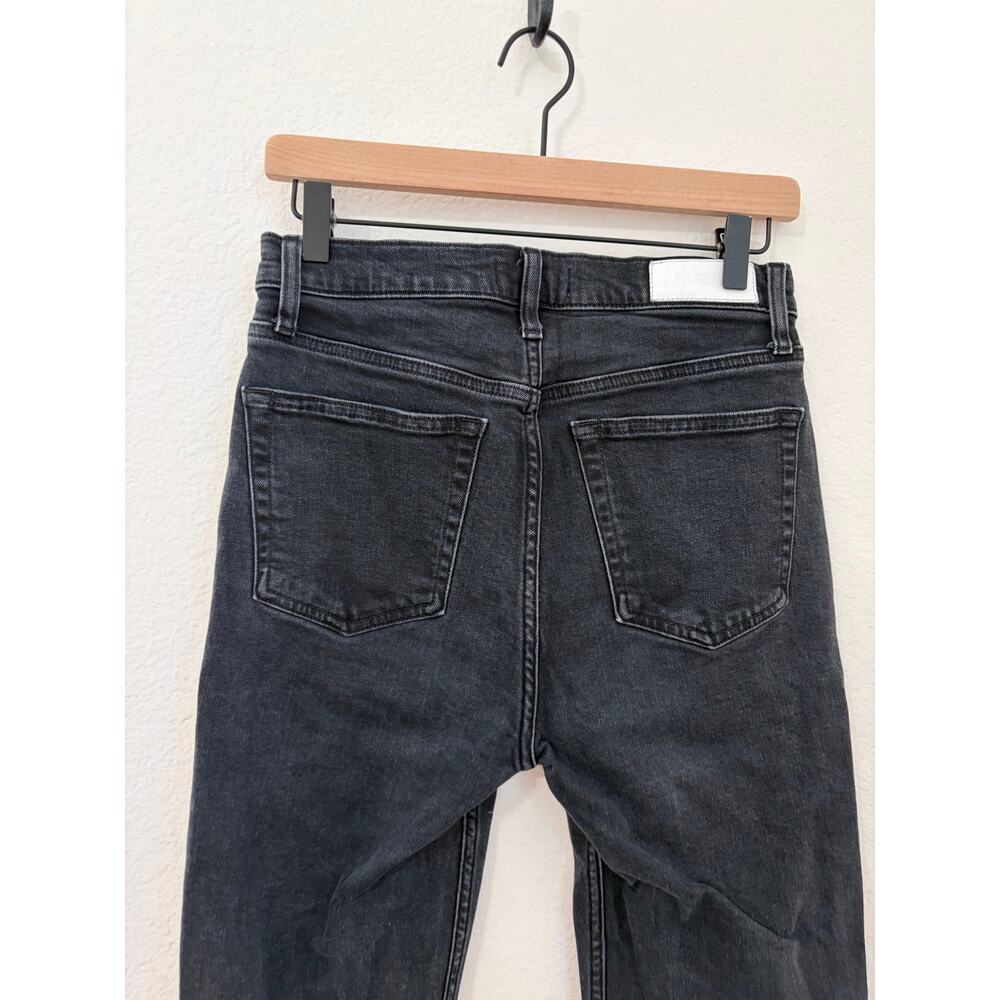Re/Done Jeans Women's Size 29 Black Denim High Waisted Button Fly Straight Leg - Picture 7 of 8